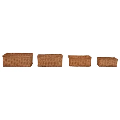 Immagine prodotto di Set Cestini Impilabili 4 pz Marroni in Salice