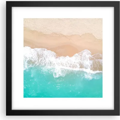 Produktbild von Gerahmtes Poster - Schwarzer Rahmen - Meer Welle Sand - 30x30 cm - Wand Bild - Wanddeko - Wandbilder - Kunstposter - Wandposter - Bilderrahmen - Bilder - Kunstdruck - Wandbild - P2BAC30x30-3937