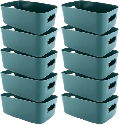 Produktbild von Kunststoff Aufbewahrungsboxen 30x20x12 cm, 10er Set, dunkelblau, für Büro