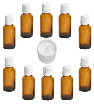 Apothekerflaschen 10x20ml braunes Glas mit Tropfverschluss
