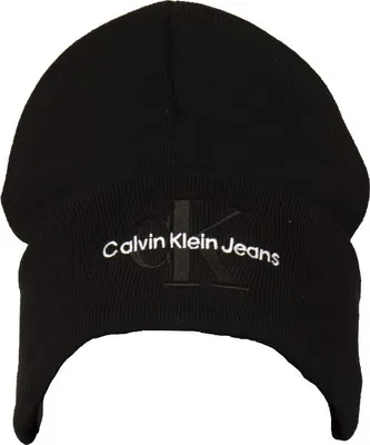 Immagine prodotto di Cappello CK CALVIN KLEIN JEANS cuffia berretto con rovescia con logo ricamato articolo K60K611254 monologo embro beanie, UNICA - ONE SIZE, Cotone 100%