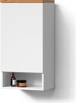 Image de Armoire murale de salle de bain Livinity Tanaro Blanc 40x77.5cm avec 4 compartiments, Model 52757