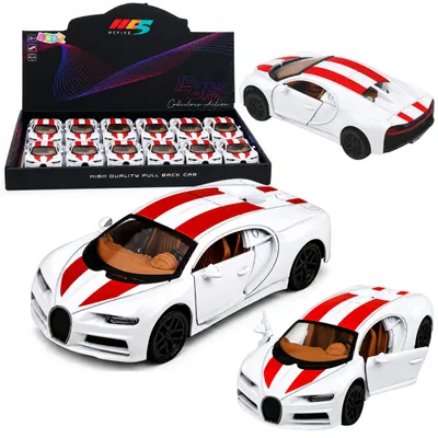 Imagen del producto de Coche Metal Coche Deportivo Luces Sonidos Pull-back Drive Blanco 1:32
