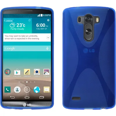 Produktbild von PhoneNatic Case kompatibel mit LG G3 - blau Silikon Hülle X-Style + 2 Schutzfolien