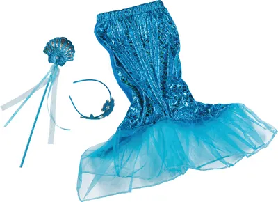 Produktbild von Kinder Meerjungfrauen Set Blau Stab Rock Märchen Karneval Fasching