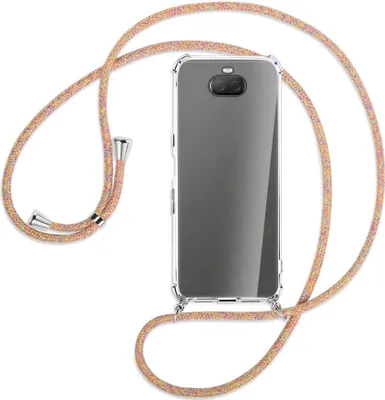 Produktbild von Handykette Backcover-Schutzhülle mit Band (Metall silberfarben) für Sony Xperia 10 Plus - Rainbow