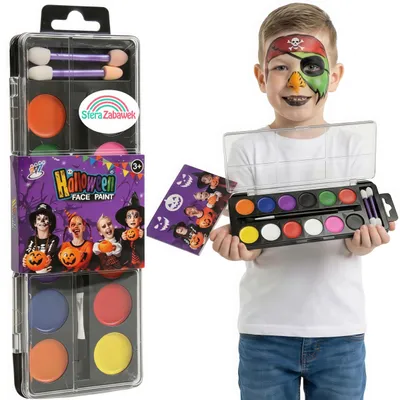 Zdjęcie produktu dla Zestaw Farb do Malowania Twarzy dla Dzieci na Halloween Makijaż Pirat 12 Kolorów