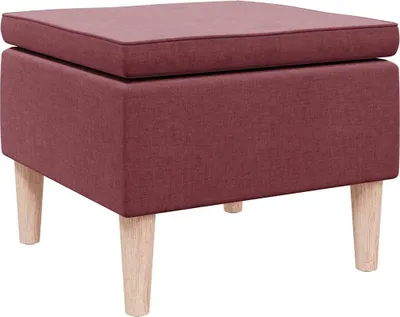 Immagine prodotto di Pouf vidaXL con gambe in legno, tessuto color bordeaux
