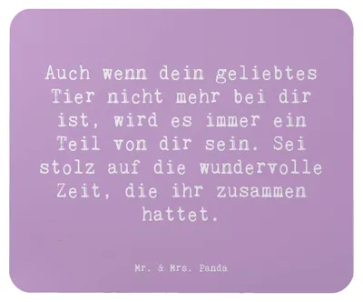 Produktbild von Mr. & Mrs. Panda Mauspad Spruch Trauerbewältigung nach dem Verlust eines Haustiers - Lavendeltraum - Geschenk, laptop, Mouse Pad, pc mousepad, mausteppich, Trost, Mut