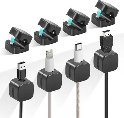Produktbild von Famanu Kabelclips 8er-Pack selbstklebende Halterung - schwarz