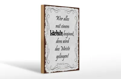 Produktbild von Holzschild Spruch 20x30cm wer alles mit Lächeln beginnt