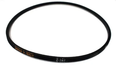 A black V-belt on a white background.