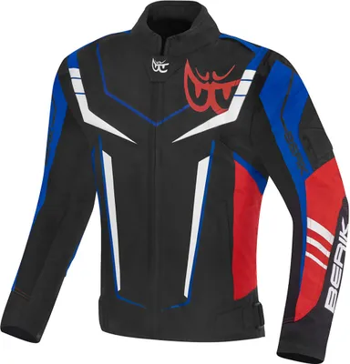 Zdjęcie produktu dla Tekstylna kurtka motocyklowa Berik Radic Evo Plus, czarny/biały/niebieski/czerwony, 52