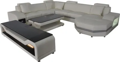 Produktbild von Leder Sofa Couch Polster Eck Sitz Garnitur Wohnlandschaft U-Form Ecke couchen