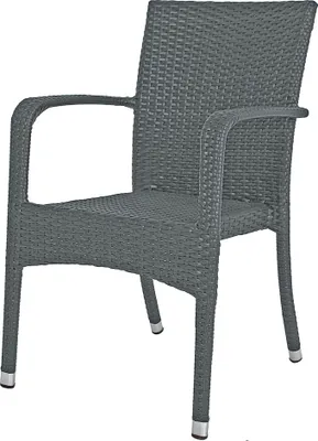 Produktbild von Gartenstuhl 2er Set BRUNO - Kunststoff, Grau | Stapelstuhl Wetterfest Gartenstühle Outdoor Essstühle