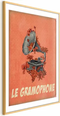 Immagine prodotto di Poster Gramophone 29,7x42 cm con cornice dorata con margine