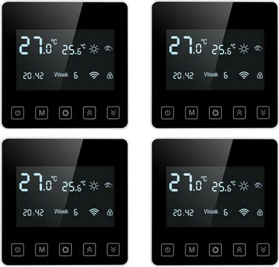 Produktbild von 4 x Raumthermostat Wandthermostat Unterputz Fußbodenheizung Infrarotheizung LED 16A Digital Thermostat Raumtemperaturregler Fußbodenheizung Programmierbar
