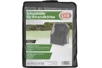 Produktbild von Schutzhülle für Strandkörbe schwarz 130 x 170cm inkl. Tasche