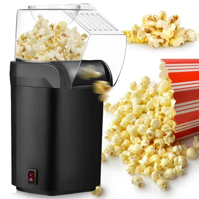 Heißluft-Popcornmaschine 1200 W, schwarz, 3,5 l, fettfrei