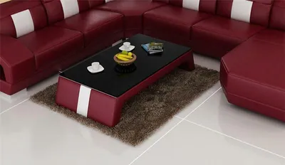 Produktbild von JV Möbel Roter luxus Couchtisch mit Glasplatte
