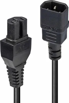 Immagine prodotto di Lindy 2 m di cavo di alimentazione da IEC C14 a IEC C15 a caldo, nero