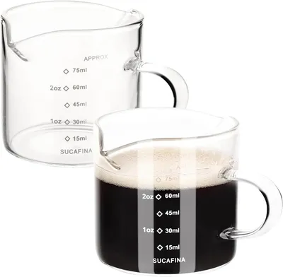 Imagen del producto de Recipientes medidores - Juego de 2 - 75 ml - Fabricados en vidrio de borosilicato - Resistentes al calor hasta 180 °C - Aptos para altas temperaturas