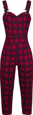Produktbild von Jawbreaker Latzhose Damen Just Checking Plaid Jumpsuit rot L