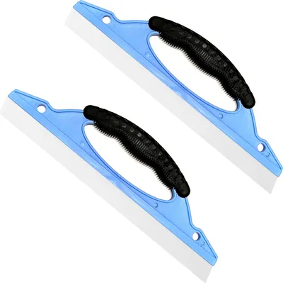 Produktbild von 2er Set Fensterabzieher Duschabzieher Scheibenreiniger Fensterwischer Kunststoff Scheiben Abzieher Dusche Glas Fensterreiniger mit Gummilippe