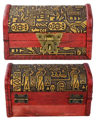Image de Omgoods - Coffret vintage en bois - Boîte à bijoux - Boîte de rangement décorative - Boîte à bijoux - Avec serrure à combinaison - 14,5 x 8 x 8 cm - Coffret à bijoux