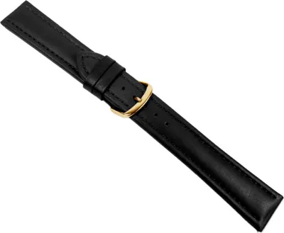 Produktbild von Soft Ersatzband Uhrenarmband Kalbsleder schwarz Wasserfest 20564G, Stegbreite:22mm