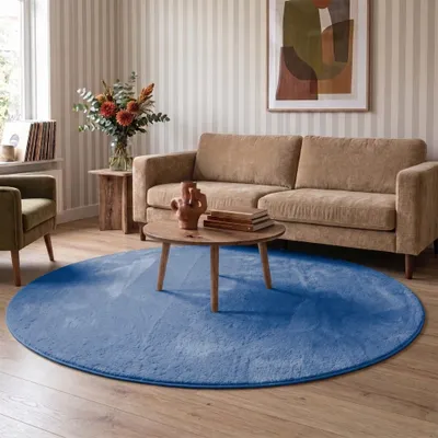 Image de Volero - Tapis rond en jute pour l'extérieur - Vivid Bleu - Ø 160 cm