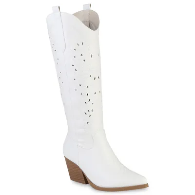 VAN HILL buty damskie kowbojki haftowane 839969, kolor: