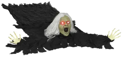 Imagen del producto de 183 cm. Decoración de Halloween. Muerta zombie con luces LED y función de sonido, ideal para fiestas