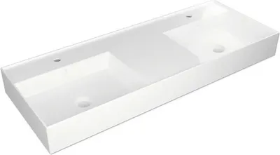 Produktbild von Jungborn Doppelwaschtisch QUATTRO 121 x 46 cm weiß glänzend