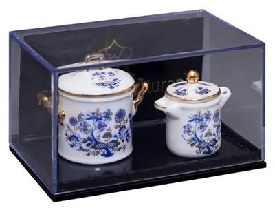 Produktbild von Porzellan Kochtopf Duo Goldzwiebel im Miniaturformat