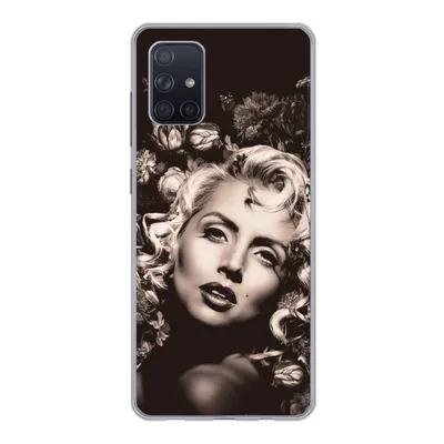 Produktbild von MuchoWow® Handyhülle Schutzhülle Hülle für Samsung Galaxy A51 Frau - Blumen - Schmetterling Silikon Softcase Handy Hülle - Schutzabdeckung