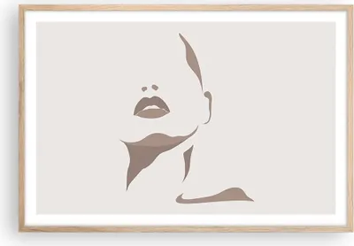 Produktbild von Gerahmtes Poster - Rahmen in heller Eiche - Boho Frau Mund - 91,5x61 cm - Wand Bild - Wanddeko - Wandbilder - Kunstposter - Wandposter - Bilderrahmen - Bilder - Kunstdruck - P2NAA91x61-4759