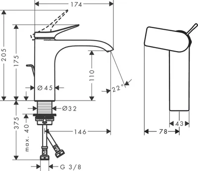 Produktbild von HANSGROHE 75023000 Waschtischmischer 110 Vivenis