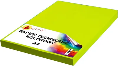 Zdjęcie produktu dla Papier techniczny A4 260g zielony limonka 50 arkuszy