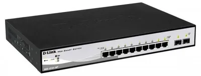 Obrázok produktu pre D-Link DGS-1210-10P L2/L3 Smart+ PoE switch, 8x GbE PoE+, 2x SFP, PoE 65W, fanless