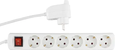Productafbeelding van REV stekkerdoos met 6+1 stopcontacten, 5 meter, wit, met schakelaar, Powersplit