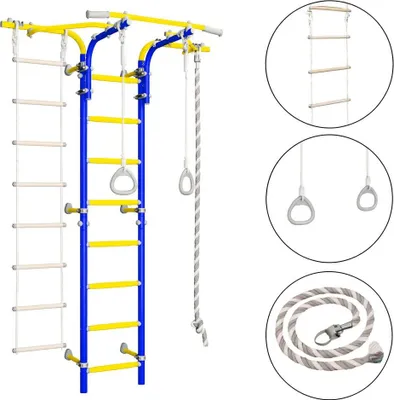 Produktbild von Sprossenwand aus metall für kinder Kometa Next 2 gelb-hellgrün | Turnwand Kometa Next 2 | Wand-Klettergerüst Kometa Next 2