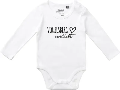 Produktbild von Huuraa Baby Body Vogelsberg verliebt 62 White  Baumwolle Fairtrade Langarmbody Geschenkidee