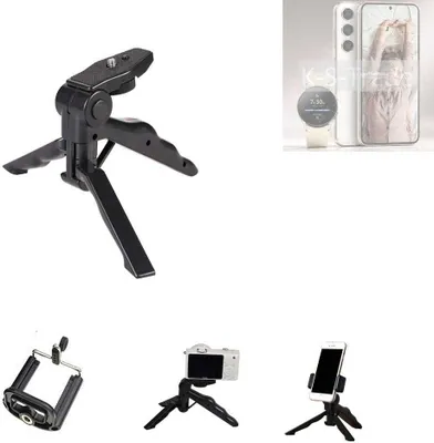 Produktbild von K-S-Trade Stativ Tisch-Ständer Dreibein Handy-Stativ Ständer kompatibel mit Samsung Galaxy S23 Mini-Stativ Smartphone Tripod Handy-Stativ aus