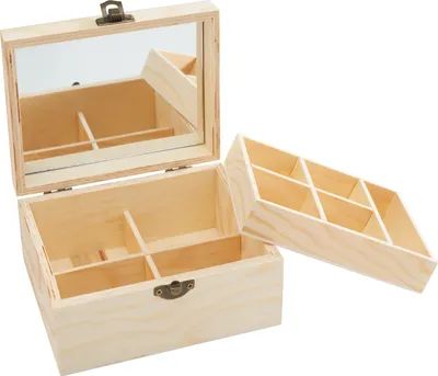 Produktbild von VBS Mini-Schmuckkästchen, Kiefernholz