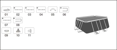 Produktbild von Bestway® Ersatzteil C-Verbinder (grau) für Power Steel™ Pool 282 x 196 x 84 cm, eckig