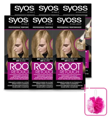 Produktbild von 6 x Syoss Root Touch-Up Haarfarbe BR1 Mittelblond - Sparpackung - 6 Stücke
