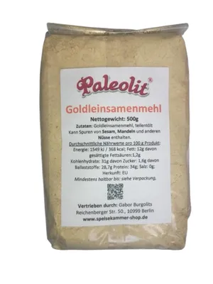 Produktbild von Paleolit Goldleinsamenmehl teilentölt 500g Goldleinmehl Proteinmehl / glutenfrei / paleo /