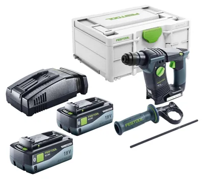 Obrázek produktu pro Festool BHC 18-Basic akumulátorové vrtací kladivo 18 V 1,8 J SDS Plus Brushless + 2x akumulátor 8,0 Ah + rychlonabíječka + systainer