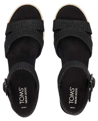 Produktbild von Toms - Damen Espadrillen "Audrey", Metallic FS10915 (38 EU) (Schwarz)